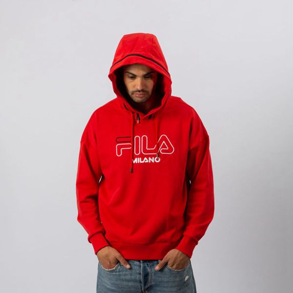 Blusa Moletom Capuz Fila Homem Vermelhas - Fila Mfw Over Sized Red Knit Portugal Online,XPGU-06134